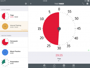 iPad iOS Simulator Screen Shot list view running timer
